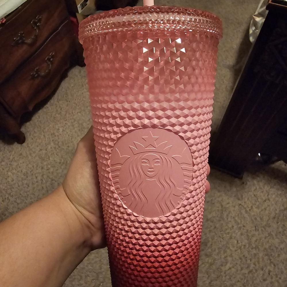 Starbucks waxberry pink ombre studded cup